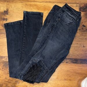 KDNK sz. 32 Black Moto Skinny Jeans